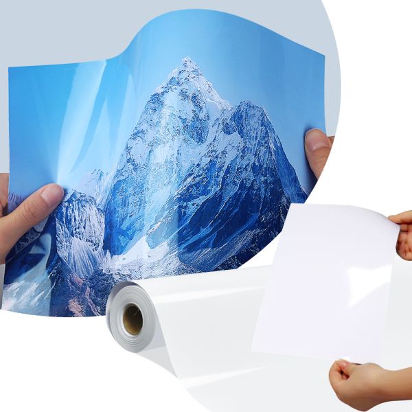 90gsm Inkjet Printing Sticker Glossy Coating Front Paper For Label Material