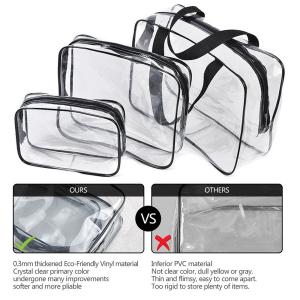 China Waterproof 3pcs Unisex Vinyl PVC Makeup Pouch For Travel factory