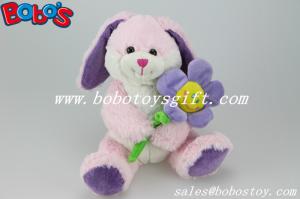 China Pink Bunny Stuffed Animal With Sun Flower As Valentine gifts factory