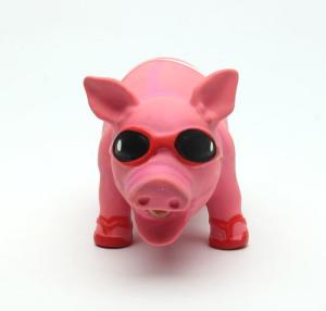 China Wholesale latex pig dog toy classic dog toy with squeaky sound cool with sunglasses factory