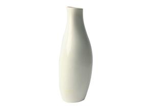 China Ivory Reactive Ceramic Bud Vase , Organic Shaped Porcelain Flower Vase Smooth Surface factory