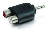 Stereo Male To Dual RCA Female Adapter 1/8" Type Nickel Surface Treatment