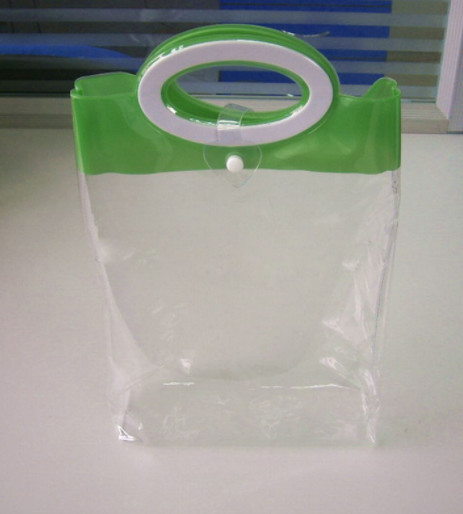 Transparent EVA Plastic Bag , Clear Cosmetic Bags With Carry Handle