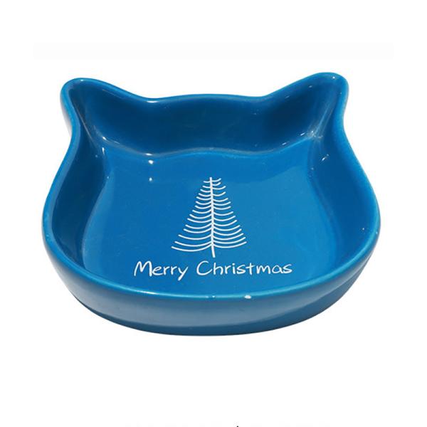 Christmas Reindeer Porcelain Ceramic Cat Food Bowls Round Ear 300ml 100ml