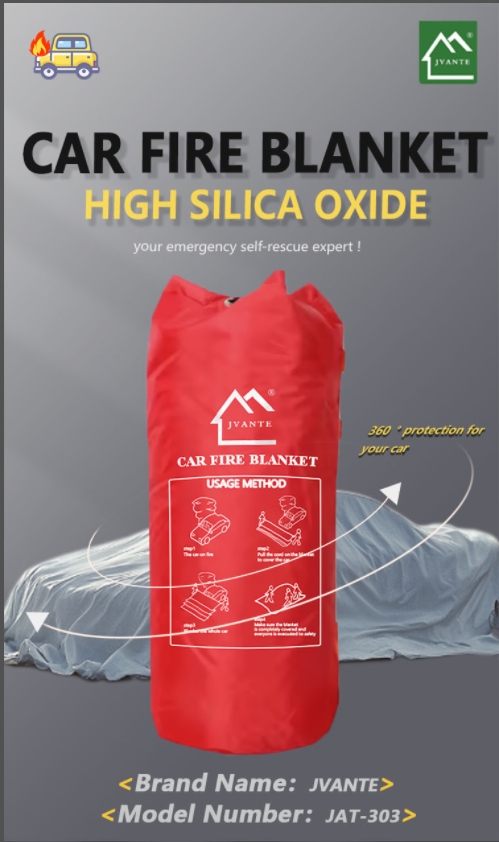 High Silica White JAT-303 Fire Fighting Blanket 0.6 Thickness Fiberglass Vehicle Fire Blanket Welding High Visibility Protection