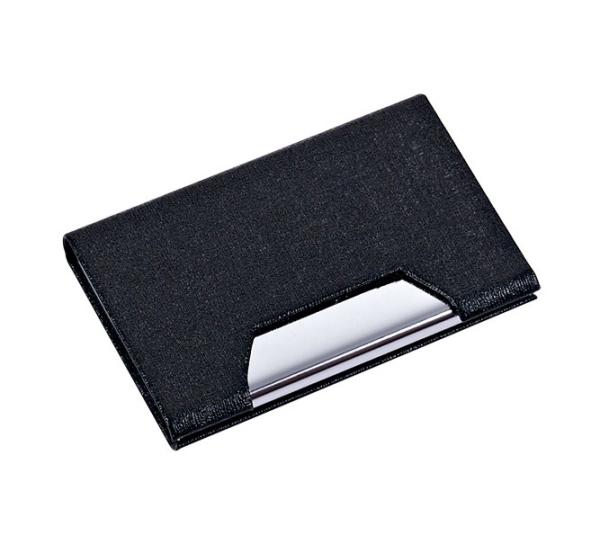 Metal PU Business Card Holder Snap Closure Fits 50 Business Cards For Men /