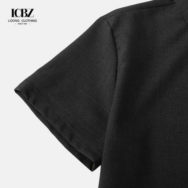 Stand Collar Cotton Linen Short Sleeve Shirts For Men Classic and Timeless Design