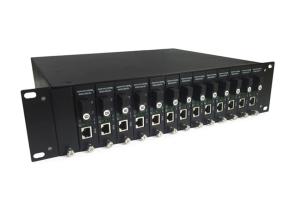 China 19&quot; Rack Mount Media Converter Chassis , 14 Slot Media Converter Chassis factory