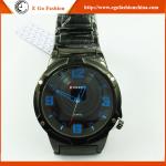 Fashion Business Watches 12 3 6 9 Red Blue Day&Date Display Watches Man Quartz
