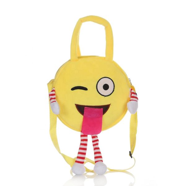 China Machine Washable Emoji Plush Backpack With PP Cotton Filled factory