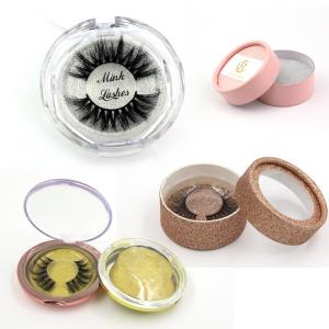 China Round Glitter C1S Board Printed Rigid Box For False Eyelash factory