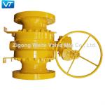 Casting Steel Trunnion Ball Valve ASME B 16.10 Worm Gear Operated