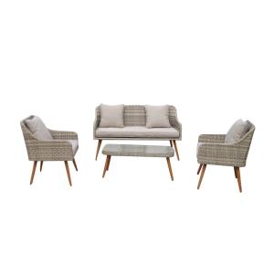 China L Shaped 780mm Height 630mm Breadth Rattan Garden Furniture Sets factory