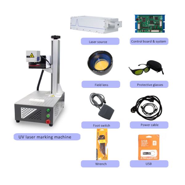 3w 5w Uv Marking Machine Portable For Jewelry Electronic Parts Wood Plastic