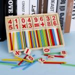 Number Digital 23cm Wooden Math Toy Montessori Counting Blocks Non Toxic