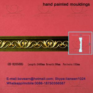 China Hand Painted PU Carved Cornices Moulding factory