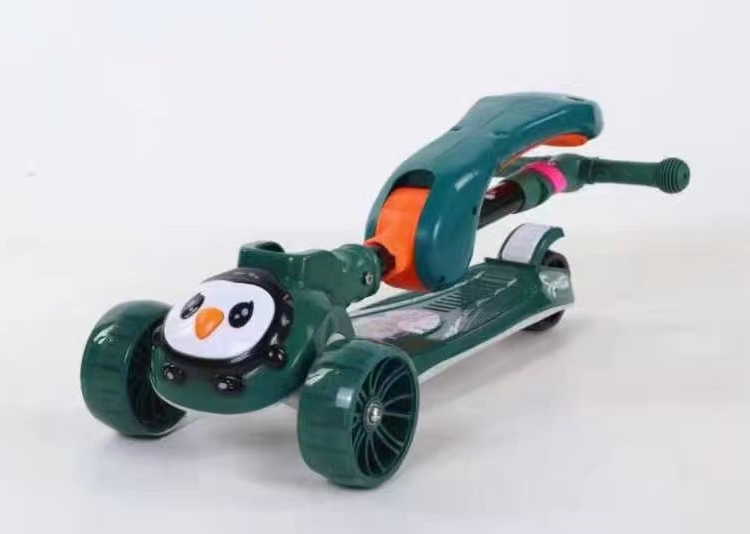 3 PU Wheel LED Baby Kick Scooter Sale for Kids Function Music Lighting One-click Folding