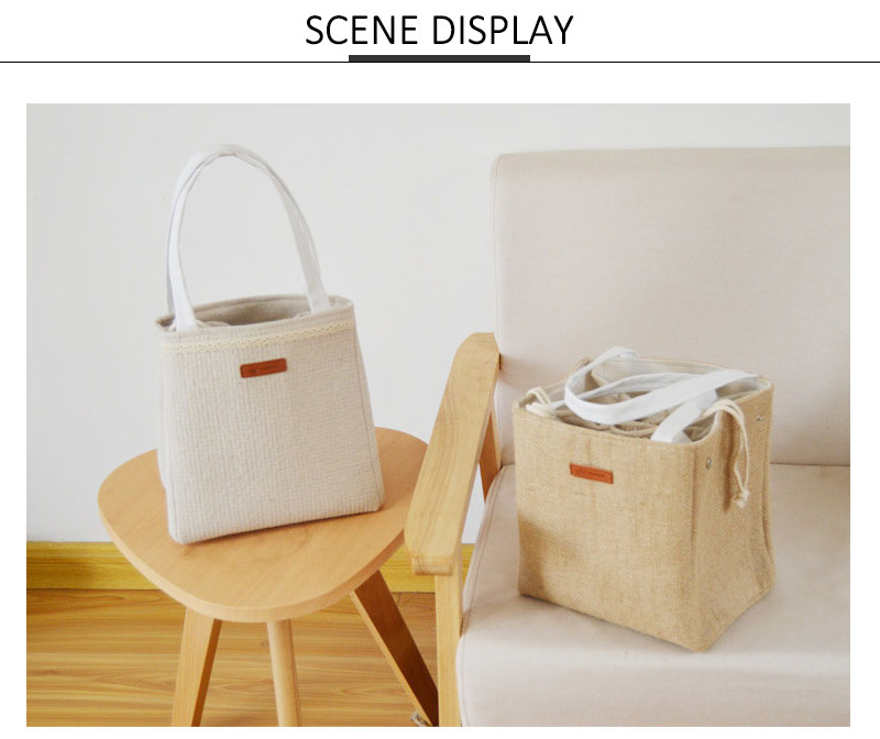 Outdoor H24Cm Waxed Canvas Insulated Lunch Cooler Bags