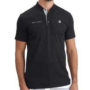 China 2024 Design Mandarin Collar Embroidered Rubber Silicone Logo Slim Fit Golf Polo T Shirts factory