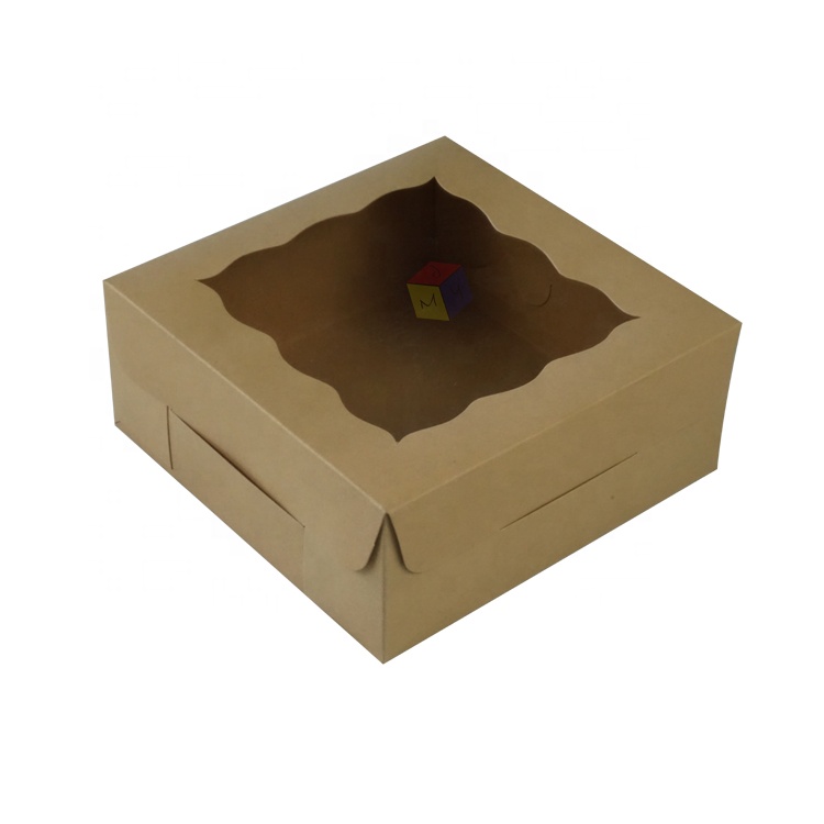 Custom square gift packaging box with clear window and glossy lamination in CDR format