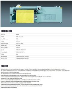 China Single Roll Horizontal Computerized Quilting And Embroidery Machine For Down Wear factory