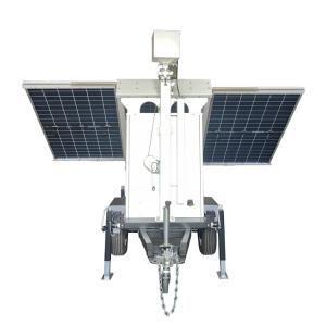 China Solar Powered Mobile Surveillance CCTV Camera Trailer With 6m Manual Mast factory