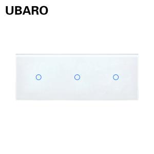 China EU Standard 228 Type 3 Gang Touch Lamp Switch Tempered Glass Panel White Black Grey European Wall Switch factory