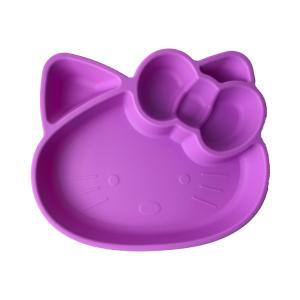 China Cartoon Kitten Shape Silicone Feeding Sets Bpa Free Baby Plates factory