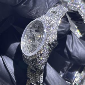 China 31mm White Loose Moissanite Diamond Watch Gem Stone Moissanite Watch Rolex For Men factory