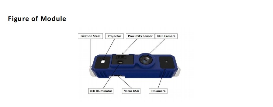 JP300 3D Structured Light Camera Module Depth Image：800x1280@30fps RGB Image：1080x1920@30fps