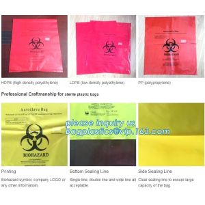 Biohazardous Bags with Custom Printed for Laboratory Used, disposable Polypropyl