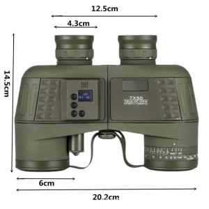 China High Power 10X50 long distance digital Electric compass marine HD Waterpoof FMC Lens BAK4 Prism Auto Focus binoculars factory