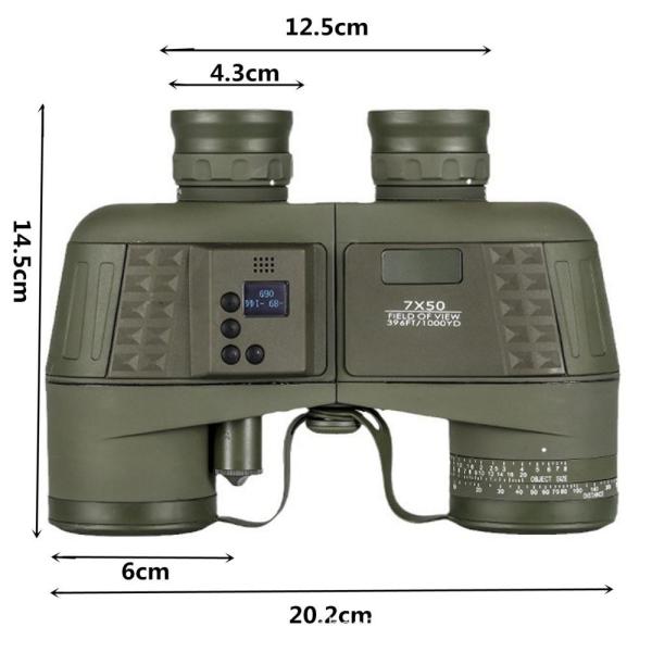 High Power 10X50 long distance digital Electric compass marine HD Waterpoof FMC