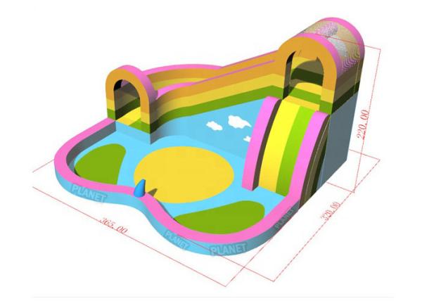 China Quadruple Stitching Family Inflatable Bouncer With Pool factory