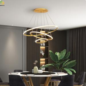 China Mirror Titanium Home Art Baking Paint Gold LED Nordic Pendant Light factory