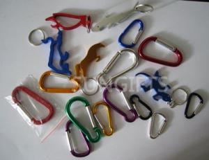 China Carabiner with belt key chain, custom logo printing key chain factory