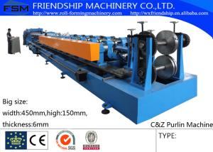 China Professional CZ Purlin Roll Former Machine Hydraulic 30KW High Frequency factory