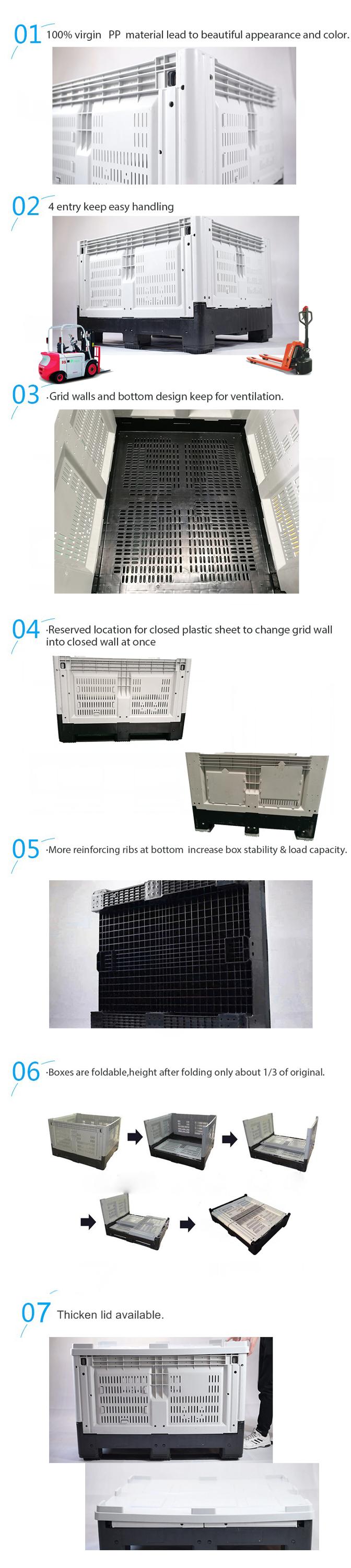 foldable pallet storage containers large plastic warehouse pallet box