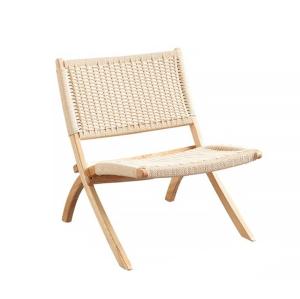 China Living Room Woven Rattan Chair Solid Wood Folding Rattan Dining with Latest Design Outdoor Furniture factory