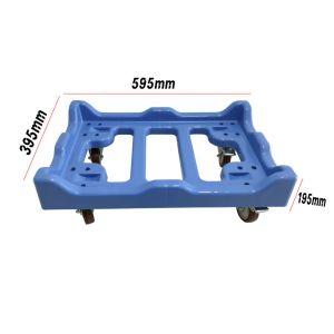 Lightweight Design Attached Lid Nestable Crate Plastic Platform Dolly
