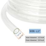 1/2’’ ID × 5/8’’ OD - 10 ft Clear Plastic Vinyl Tubing, Flexible PVC Hose, Non