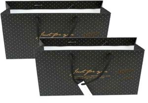 China Luxury customized printed blue paper gift bag with rope handle factory