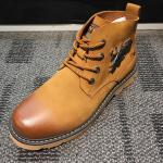 OEM Mens Leather Casual Boots For Motorcycle , Platforms Heel High Top Slip On