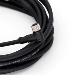 China M8 Molded Cable Circular Connector Angled Female 3 Pin A Code Waterproof IP67 factory