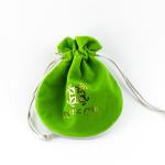 Embossed Logo Fabric Drawstring Gift Bags Small Velvet Jewelry Bags