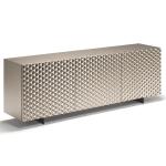 Metal Solid Wood Silver Luxury Sideboard Cabinets For Dining Room Living Room