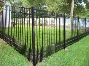 China Hot sale new design black coated galvanized steel tubular 8 feet steel fence for garden factory