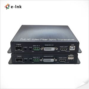 Fiber Optic Extender DVI KVM RS232 Audio GPIO 60km 1080P HDCP