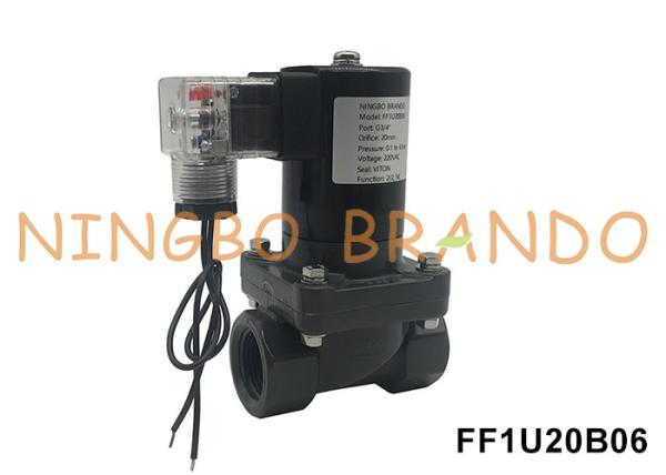 3/4'' UPVC Anti Corrosive Solenoid Valve Acid Alkali Chemical Resistant 220V