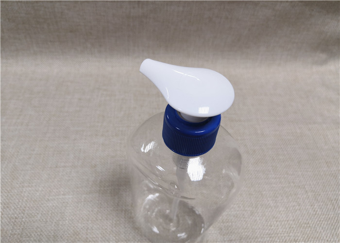White / Blue Cosmetic Plastic Lotion Pump 1 . 3 - 1 . 5CC Dosage Output